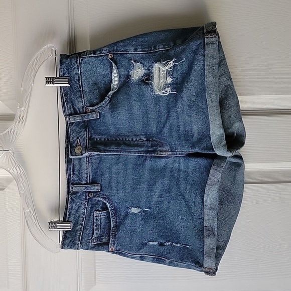Old Navy Pants - Old Navy, high-rise O.G. Straight w/ secret smooth pockets, distressed, blue, 10